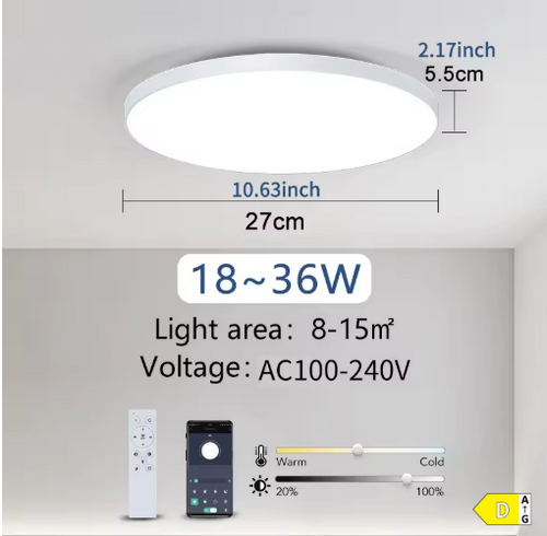 MARPOU Smart Ceiling Lamp LED - Dimmable with Remote Control